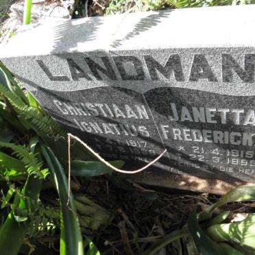 LANDMAN Christiaan Ignatius 1917-1989 &amp; Janetta Fredericka 1915-1999