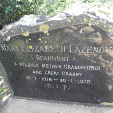 LAZENBY Mary Elizabeth nee BEAUMONT 1876-1970