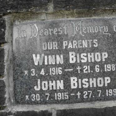 BISHOP John 1915-1993 &amp; Winn 1916-1983