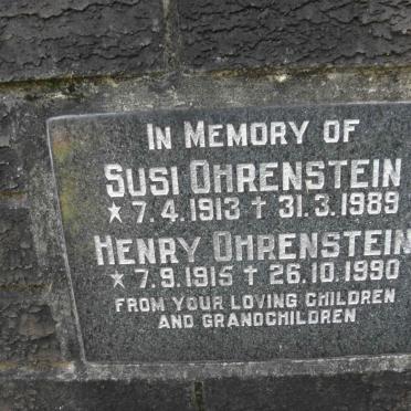 OHRENSTEIN Henry 1915-1990 &amp; Susi 1913-1989