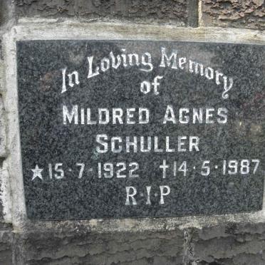 SCHULLER Mildred Agnes 1922-1987