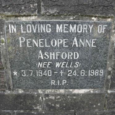 ASHFORD Penelope Anne nee WELLS 1940-1989