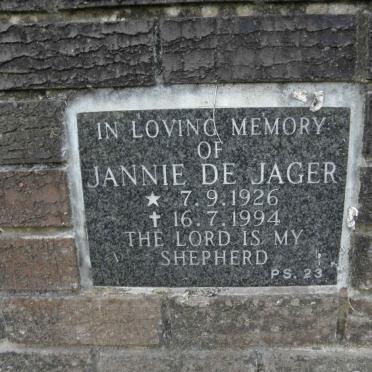 JAGER Jannie, de 1926-1994