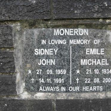 MONERON Sidney John 1959-1991 :: MONERON Emile Michael 1934-2001