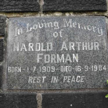 FORMAN Harold Arthur 1909-1984