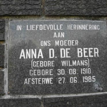 BEER Anna D., de nee WILIAMS 1910-1985