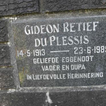 PLESSIS Gideon Retief, du 1913-1989