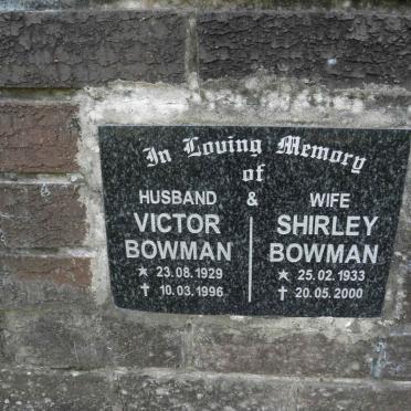 BOWMAN Victor 1929-1996 &amp; Shirley 1933-2000