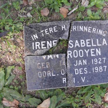 ROOYEN Irene Isabella 1927-1987