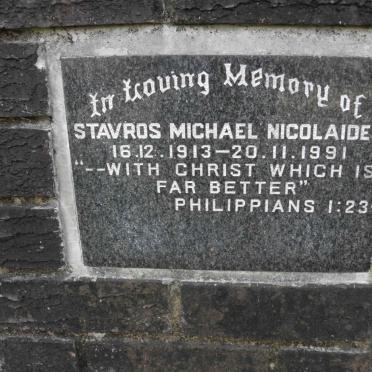 NICOLAIDES Stavros Michael 1913-1991