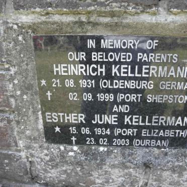 KELLERMANN Heinrich 1931-1999 &amp; Esther June 1934-2003