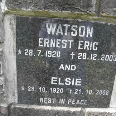 WATSON Ernest Eric 1920-2003 &amp; Elsie 1920-2008