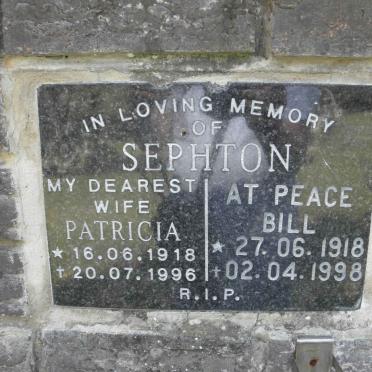 SEPHTON Bill 1918-1998 &amp; Patricia 1918-1996