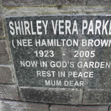 PARKER Shirley Vera nee HAMILTON BROWN 1923-2005