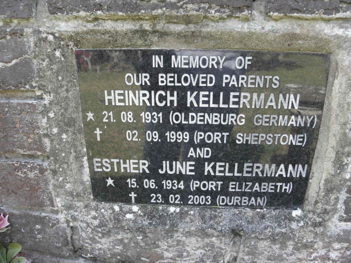 KELLERMANN Heinrich 1931-1999 &amp; Esther June 1934-2003