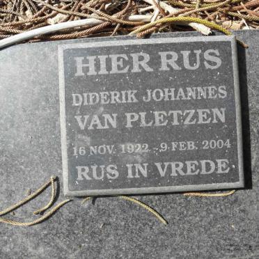 PLETZEN Diderik Johannes, van 1922-2004