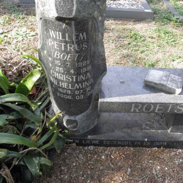 ROETS Willem Petrus 1925-1991 &amp; Christina Wilhelmina 1929-2006