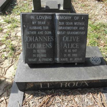 ROUX Johannes Lourens, le 1906-1982 &amp; Olive Alice 1917-2002