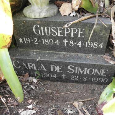 SIMONE Giuseppe, de 1894-1984 &amp; Carla 1904-1990