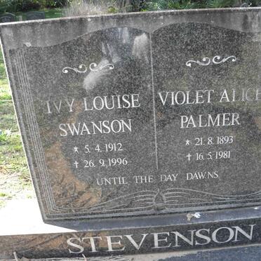 STEVENSON Violet Alice Palmer 1893-1981 :: STEVENSON Ivy Louise Swanson 1912-1996