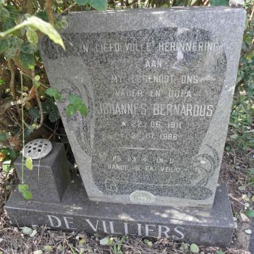VILLIERS Johannes Bernardus, de 1911-1986