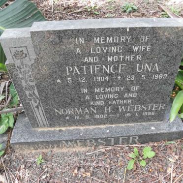 WEBSTER Norman H. 1902-1998 &amp; Patience Una 1904-1989