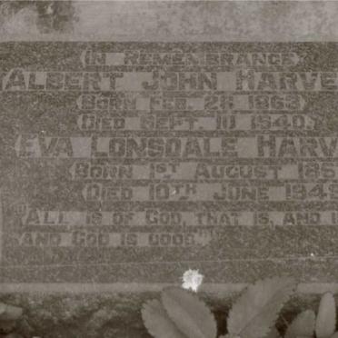 HARVEY Albert John 1863-1940 &amp; Eva Lonsdale 1857-1949