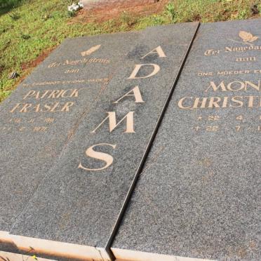 ADAMS Patrick Fraser 1911-1971 &amp; Mona Christina 1925-1988