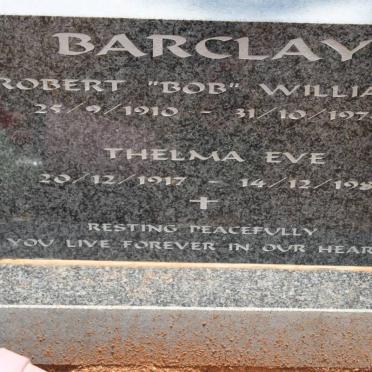 BARCLAY Robert William 1910-1974 &amp; Thelma Eve 1917-1988