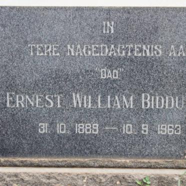 BIDDULPH Ernest William 1889-1963