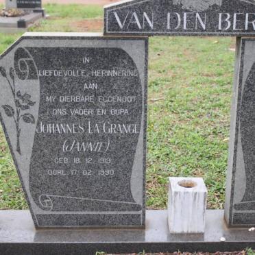 BERG Johannes La Grange, van den 1919-1990