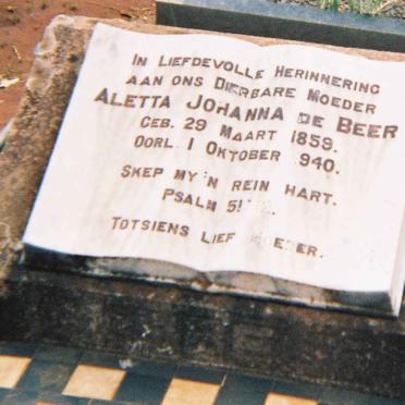 BEER Aletta Johanna, de 1859-1940