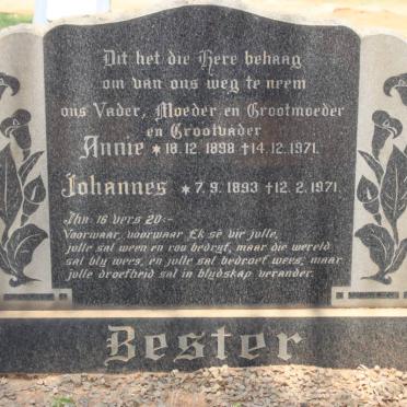 BESTER Johannes 1893-1971 &amp; Annie 1898-1971