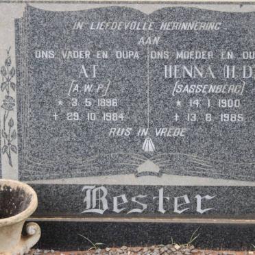 BESTER A.W.P. 1896-1984 &amp; H.D. SASSENBERG 1900-1985