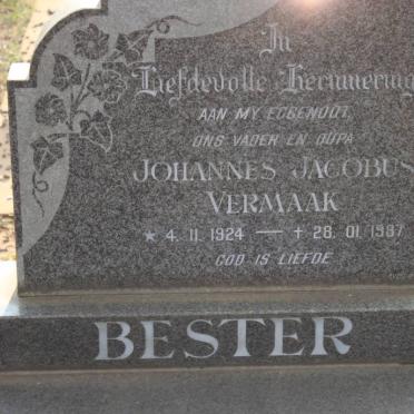 BESTER Johannes Jacobus Vermaak 1924-1987