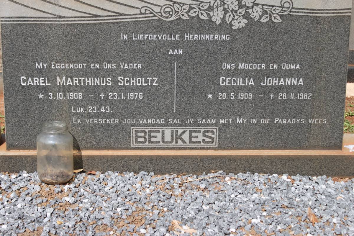 BEUKES Carel Marthinus Scholtz 1908-1976 &amp; Cecilia Johanna 1909-1982