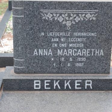 BEKKER Richard Davidson 1924- &amp; Anna Margaretha 1930-1982