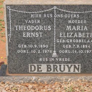 BRUYN Theodorus Ernst, de 1890-1976 &amp; Maria Elizabeth GROBBELAAR 1894-1972