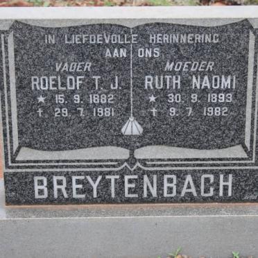 BREYTENBACH Roelof T.J. 1882-1981 &amp; Ruth Naomi 1893-1983