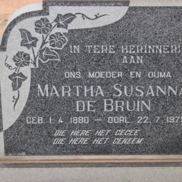 BRUIN Martha Susanna, de 1880-1975