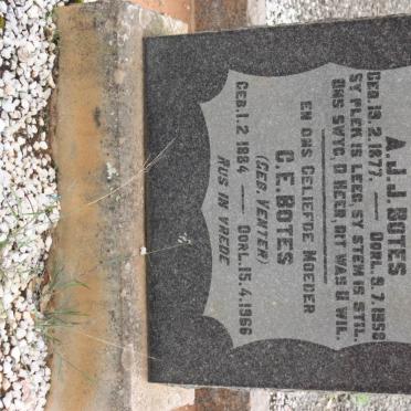BOTES A.J.J. 1877-1958 &amp; C.E. VENTER 1884-1966