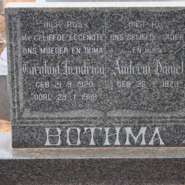 BOTHMA Andrew Daniel 1920- &amp; Carolina Hendrica 1920-1988