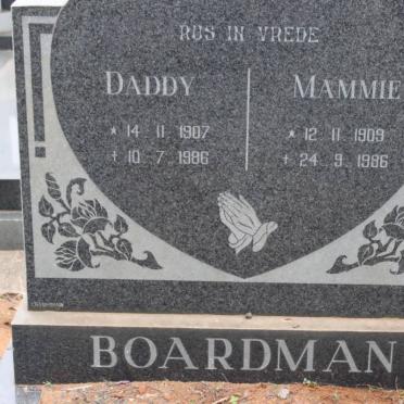 BOARDMAN Daddy 1907-1986 &amp; Mammie 1909-1986