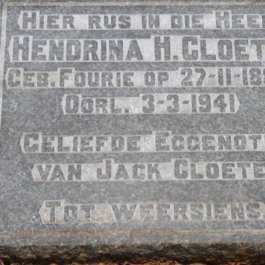 CLOETE Hendrina H. 1884-1941