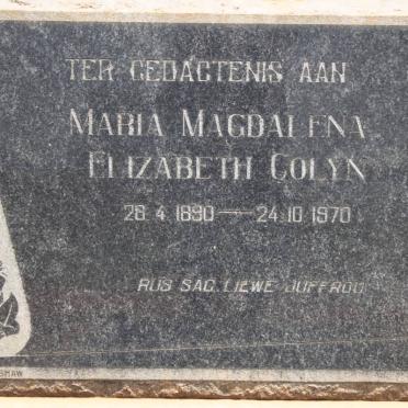 COLYN Maria Magdalena Elizabeth 1890-1970