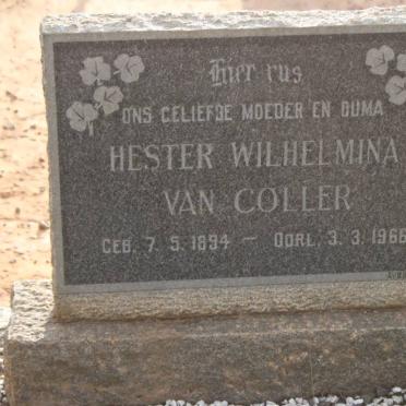 COLLER Hester Wilhelmina, van 1894-1966