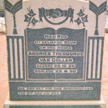 COLLER Andries Theodorus, van 1928-1950