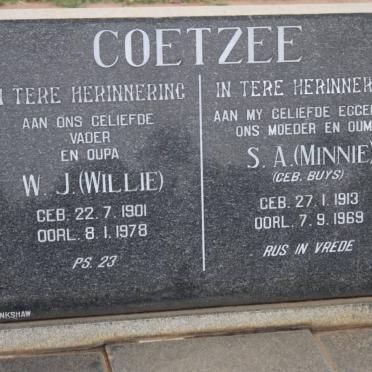 COETZEE W.J. 1901-1978 &amp; S.A. BUYS 1913-1969