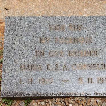 CORNELIUS Maria E.S.A. 1919-1970