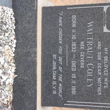 COLEY Waltraut nee Gevers 1932-1961